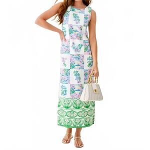 NEW LILLY PULITZER dee stretch maxi shift dress in multi sunny dee patch enginee